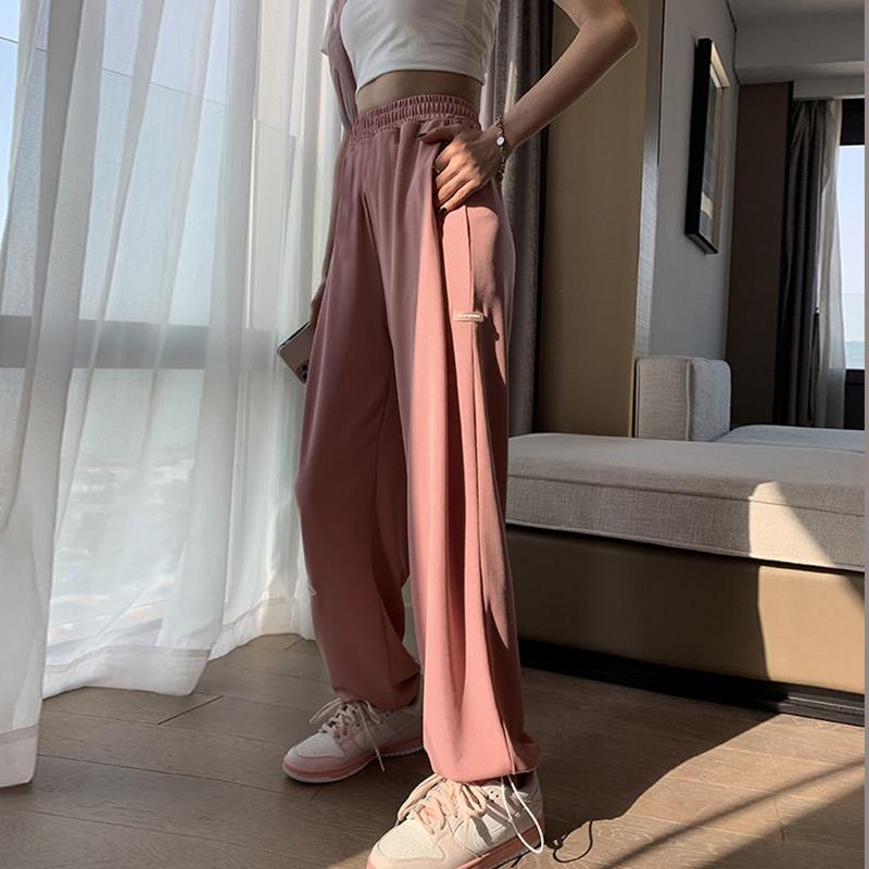 Summer Trousers for Female Students Loose and Versatile Trendy Thin Wide-legged Casual Sports Pant