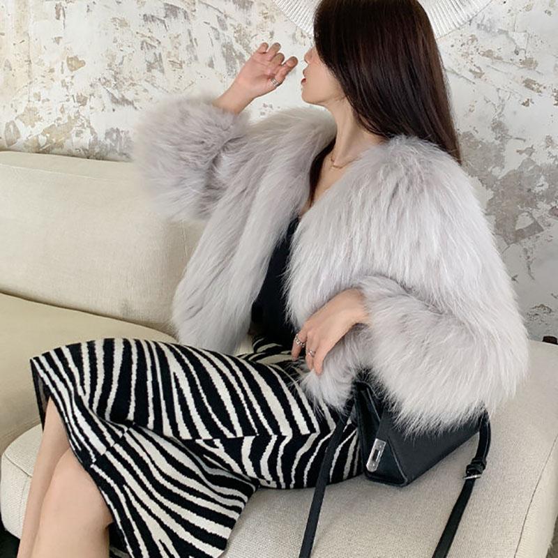 Short Female Fox Fur Coat Korean Version of Haining Mink Fleece and Fur Coat