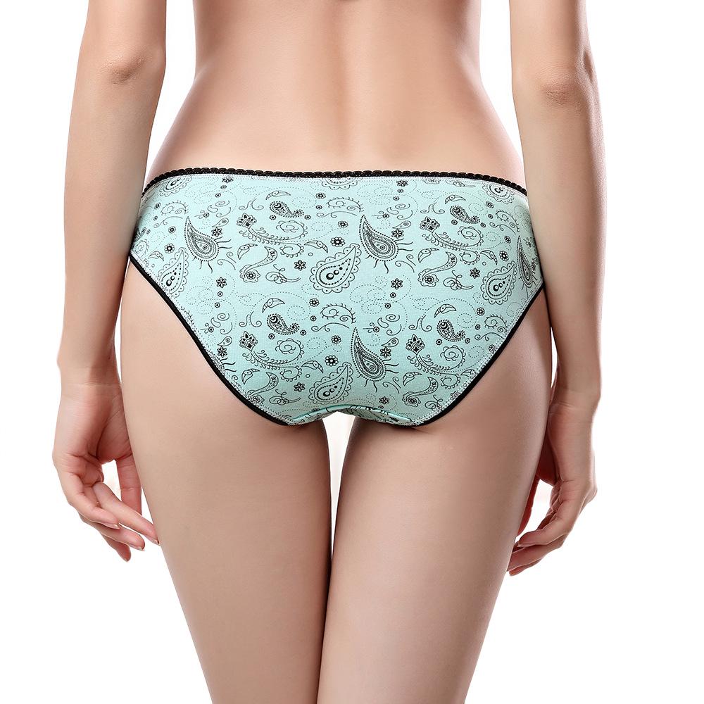 Top 6 Pcs/Lot Briefs Womens Cotton Briefs Breathable Print Lingerie Panties