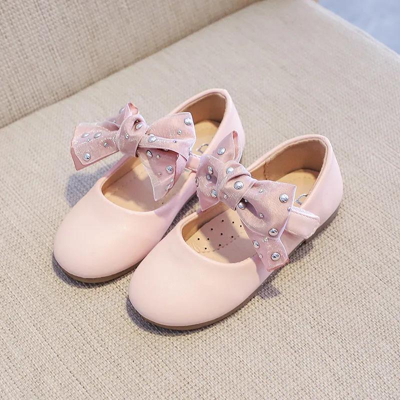 Baby's Shoes Girl's Leather Shoes In Spring and Summer Non Slip Bowknot Children's Shoes Versatile Little Girl's Single Shoes