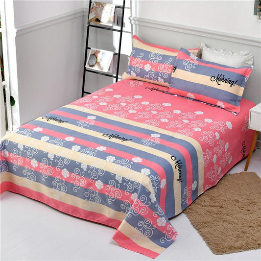 Bedding, Home Textiles, Simple Wind, Bed Sheet, Pillowcase, 3-piece Set, Cotton Bed Sheet, Good Air Permeability, Can Be Mechanically Washed