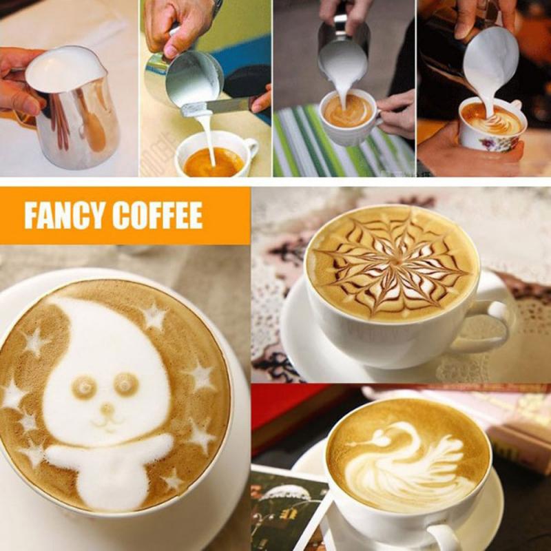 Milk Jug 0.3-0.9L Stainless Steel Frothing Pitcher Pull Flower Cup Coffee Milk Frother Latte Art Milk Foam Tool