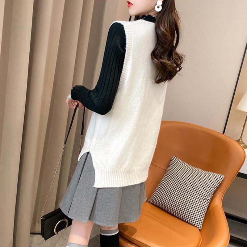 Sweater Vest Women's Autumn and Winter Loose Retro V-neck Sleeveless Knitted