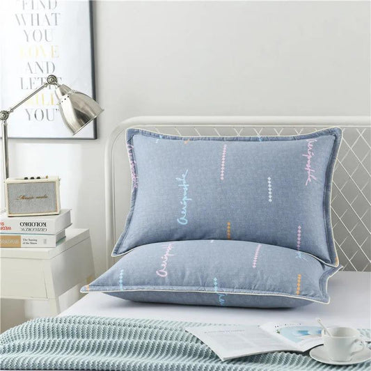 48x74cm Pillowcase Thick Pure Cotton Pillowcase Double Queen Size Bedroom Printing Pillowcase Bedding Two Pieces