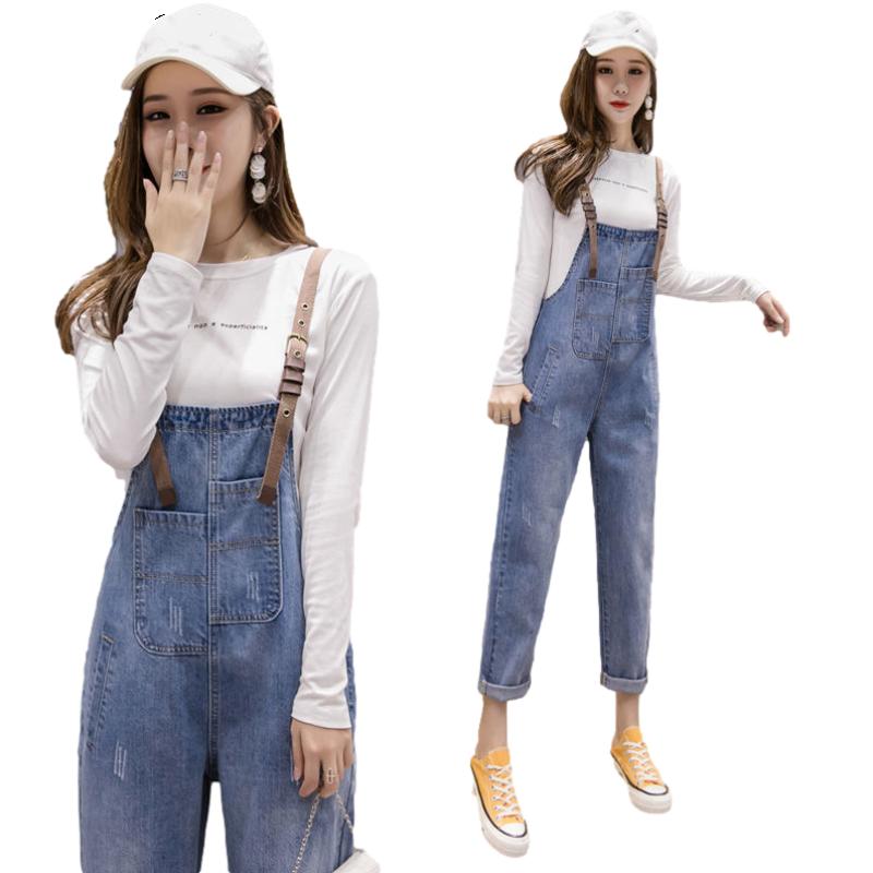 WTEMPO Summer Denim Jumpsuit Woman Jeans Long Romper Pants Pockets Sleeveless Adjusted Overalls Trousers