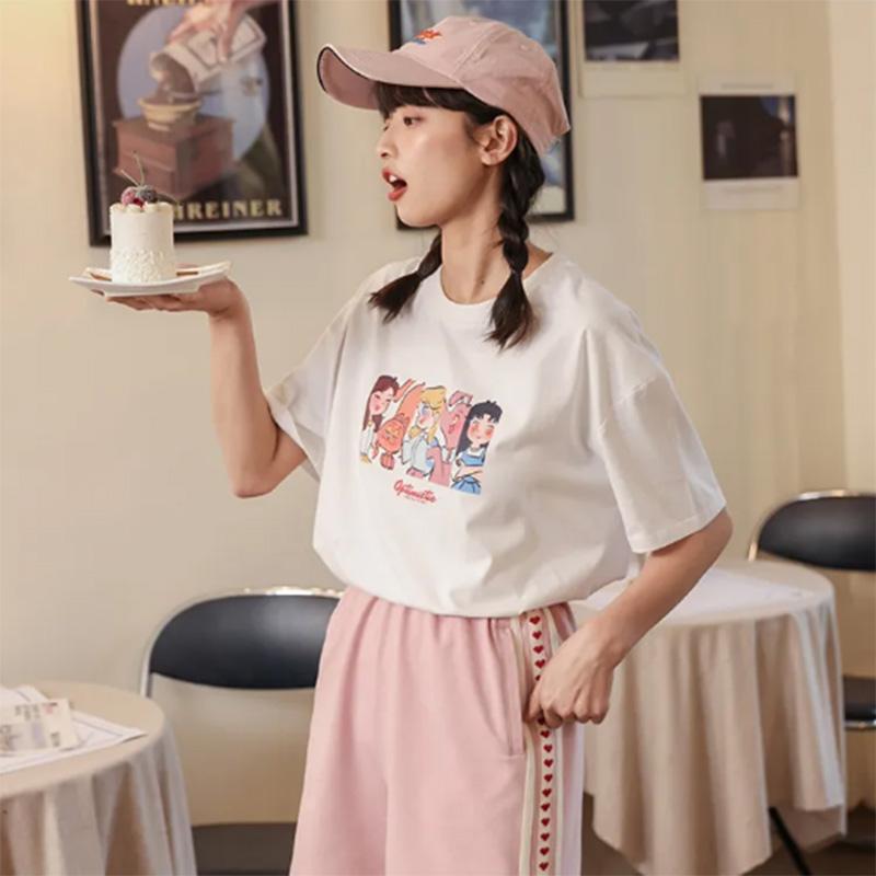 Pure Cotton Half-sleeved Top Thin Short-sleeved Women's Summer Loose Korean Version Student Design Sense Niche T-shirt