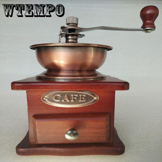 Coffee Hand Grinder Mini Coffee Bean Spice Vintage Hand Grinder Crank Wooden Manual Kitchen