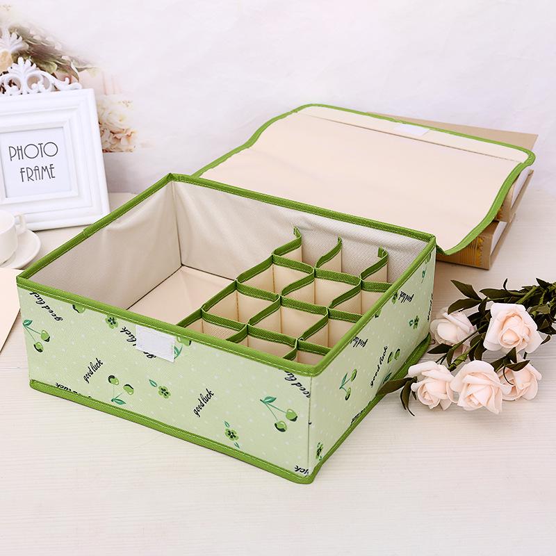 Oxford Cloth 13 Grid Finishing Box Large Capacity Underwear Storage Box Bra Socks Foldable Dustproof Storage Box