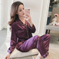 Autumn Simulation Silk Long-sleeved Trousers Pajamas Plus Size Autumn Casual Fashion Home Wear