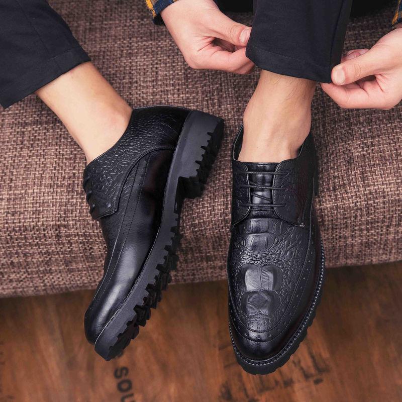 Mens Formal Shoes Genuine Leather Oxford Shoes for Men 2019 Dress Shoes Wedding Business Shoes