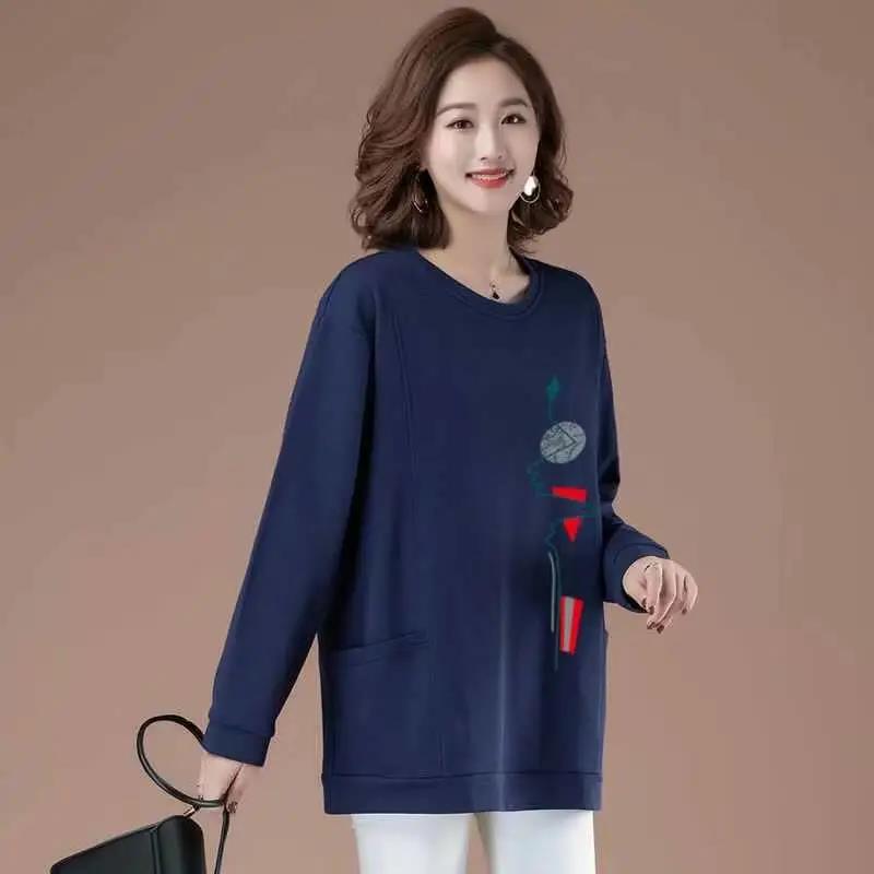 Women Retro Medium Shirt Summer Casual Pullover Shirt Loose Thin T-shirt Boutique Cotton Top for Mom