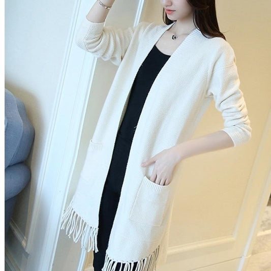 Mid-length Autumn and Winter Coat Casual Long-sleeved Knitted Cardigan Loose Sweater