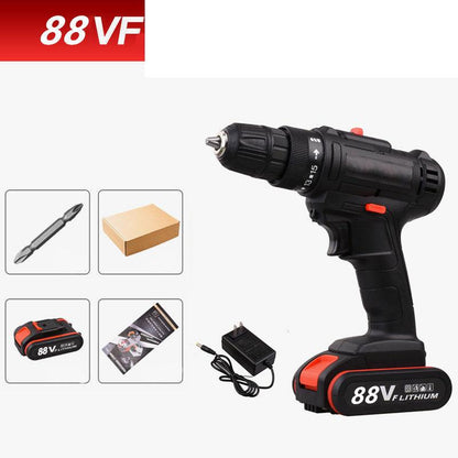 88Vf Household Cordless Electric Drill Screwdriver Rechargeable Motor for  Screw Drilling and Grinding