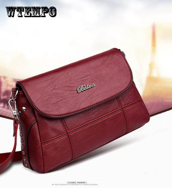 Fashion Women's Bag Leather Texture Bag Trend Wild Messenger Bag Zipper Bag Small Square Bag