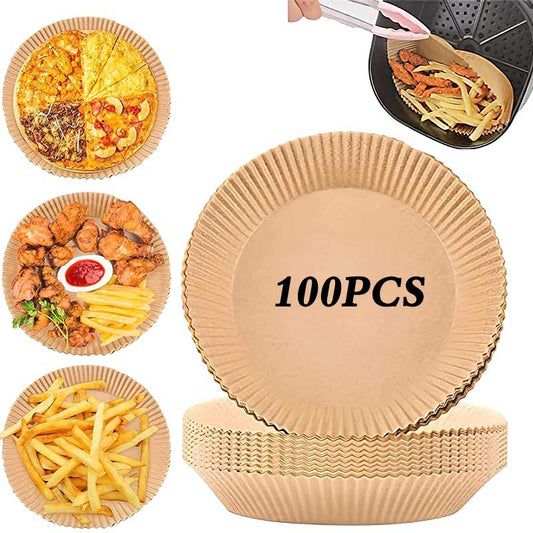 Air Fryer Disposable Paper Liner,100 PCS Air Fryer Liners Round 6.3 Inch,Non-Stick Air Fryer Parchment Paper Liners