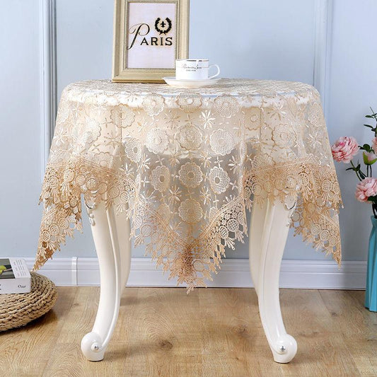 European Table Cloth Fabric Lace Table Cloth Table Cloth Tea Table Cloth Gauze Embroidered Rectangular Cover Cloth Hollow Glass Gauze