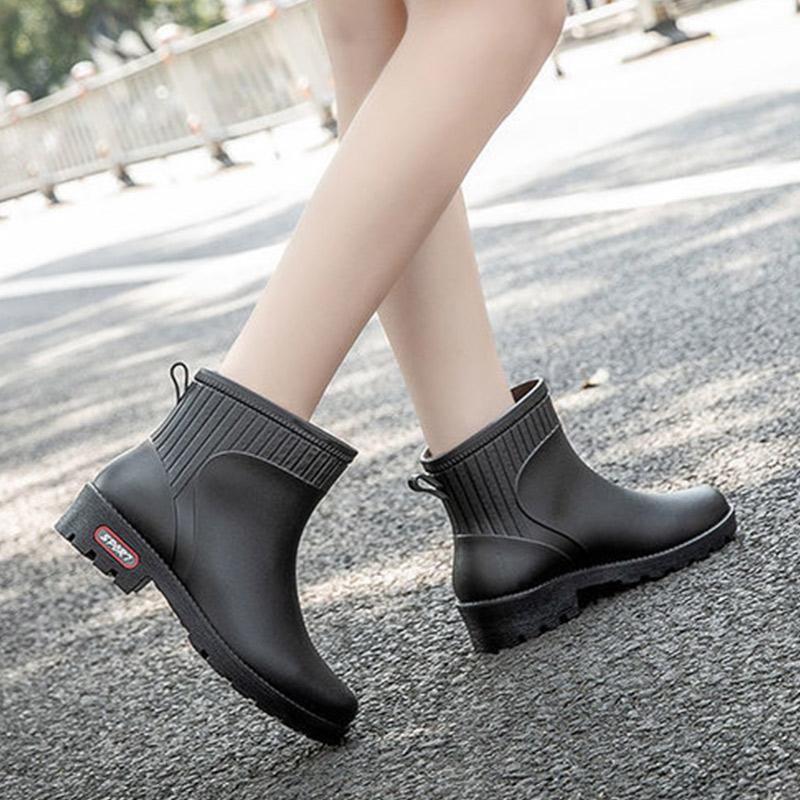 Waterproof Low Tube Plus Velvet Rain Boots Rain Boots Waterproof Shoes Rubber Shoes Overshoes Water Boots