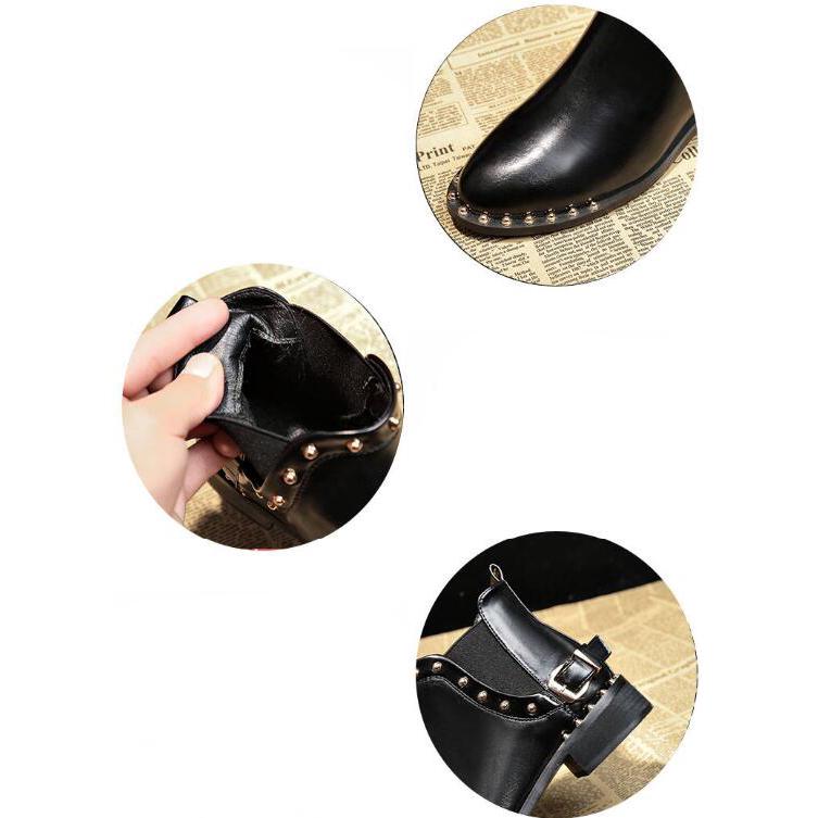 Autumn Winter Women Boots Fashion Rivet Dector Shoes High Quality PU Fashion Martin Ankle Boots