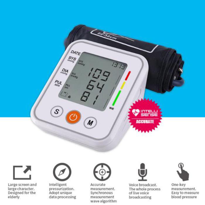 HD Home Sphygmomanometer Upper Arm Intelligent Digital Blood Pressure Meter Pressure Monitor with Broadband