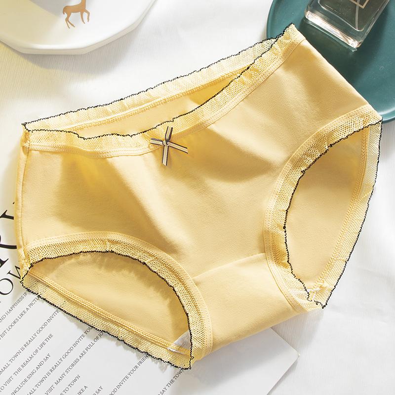 4Pcs/Set Cotton Bowknot Panties Women's Mid-waist Hip-lifting Underpants Girls Seamless Large Size Briefs