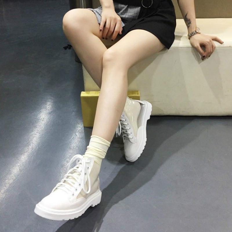 Martin Boots Female Transparent Boots Wild Short Tube Korean Version of Hip-hop Female Shoes Tide Student Short Boots