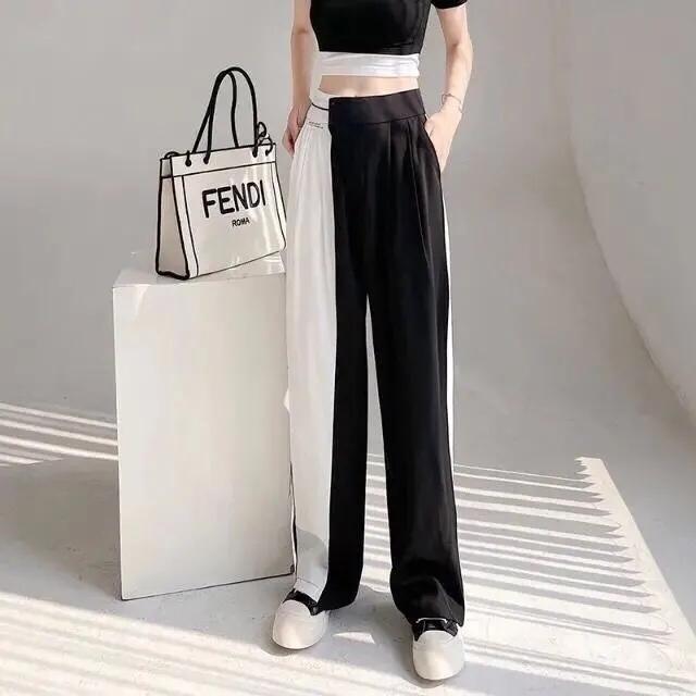 2PCS Women's Summer Sports and Leisure Age Reduction Suit Short T-shirt + High Waist Wide Leg Pants Suit Two-piece Set