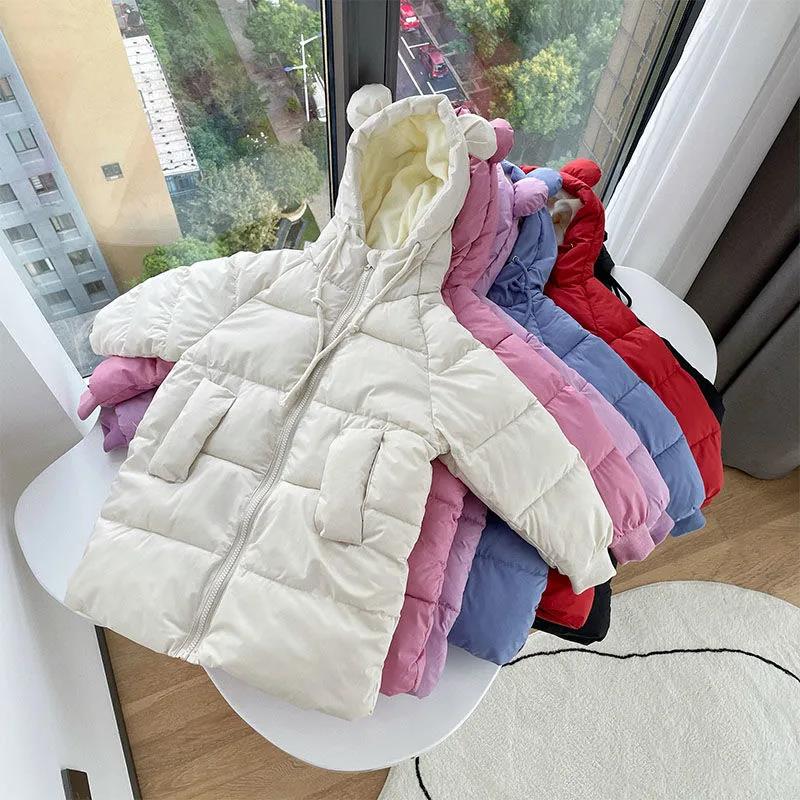 Children's Padded Jacket Boys Korean Mid-length Padded Jacket Women's Middle and Small Children Down Padded Jacket Thick Winter