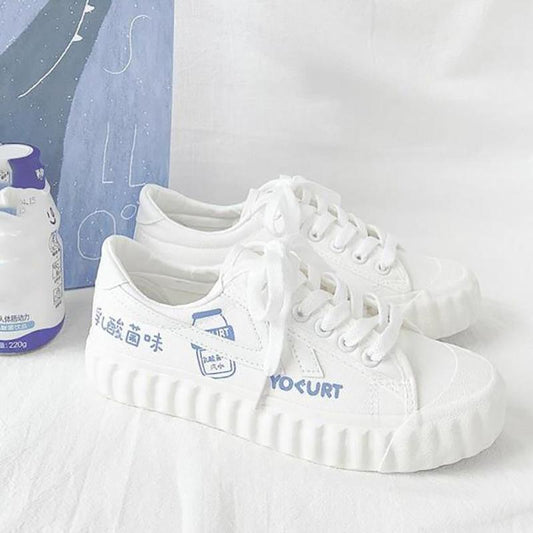 Hyuna Style Cow Canvas Shoes Female Student Korean Style White Shoes All-match Spring Trendy Sneakers