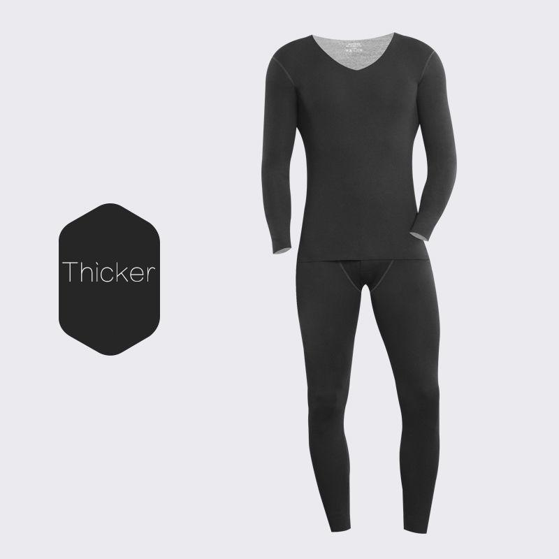 Men Winter Thermal Underwear O-neck Male Autumn Clothes Tight Suit Thicken Windproof Comfortable Soft Lining Long Sleeve Tracksuit Versatile Pajamas