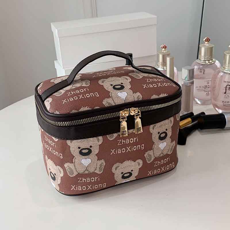 Cosmetic Bag Portable Go Out Carry-on Storage Bag Large Capacity Bear Pattern