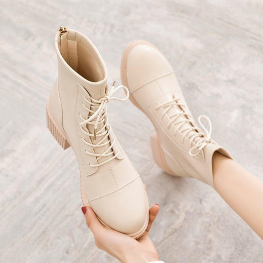 Thick Heel Women's Boots Short Boots Women's Autumn and Winter Plush Women's Boots Shoes Women's Martin Boots