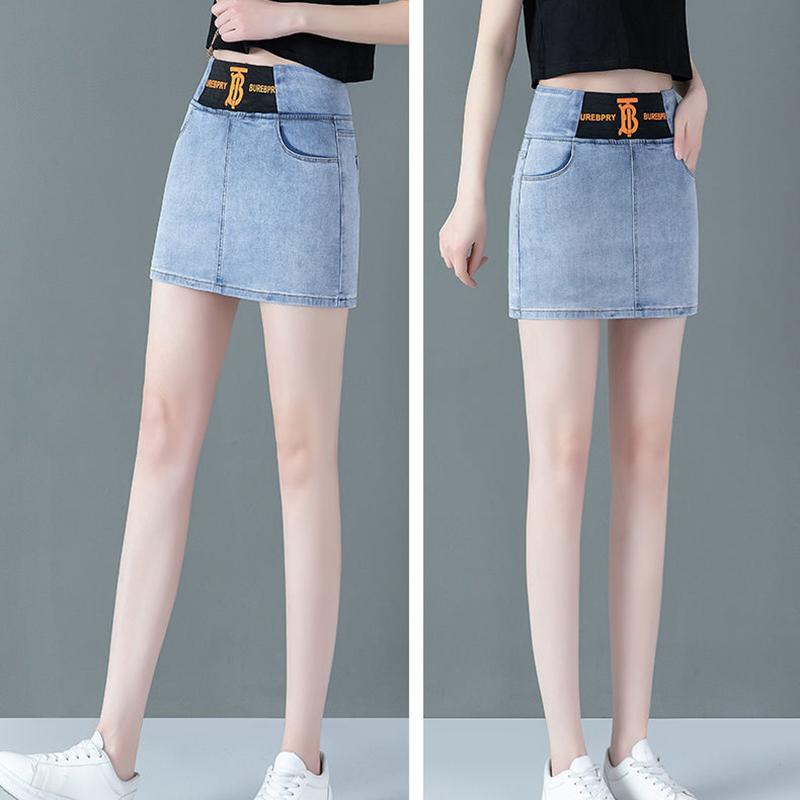 WTEMPO Summer Women Denim Shorts Jeans Washed Denim High Waist Casual Shorts Sexy Skirt