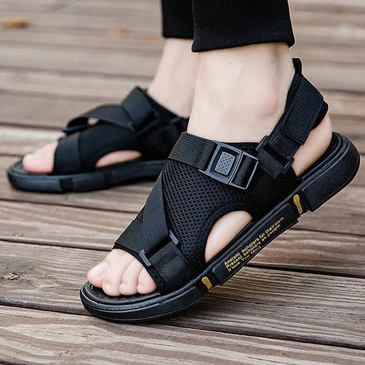 Men's Summer Casual Sandals Non-slip Breathable Black Slippers