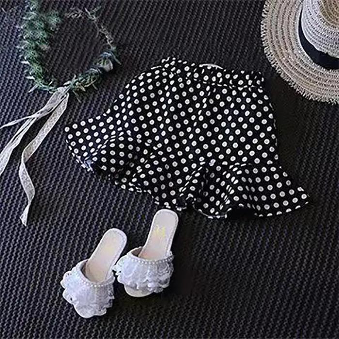 Autumn Spring Summer Casual Girls' Skirts Korean Retro Style Polka Dot Stretch Short Skirt Pleated Skirts Playful Style Sweet Style