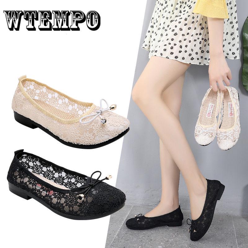 Shoes Women Hollow Lace Mesh Shallow Mouth Shoes Casual Shoes Women Sandals