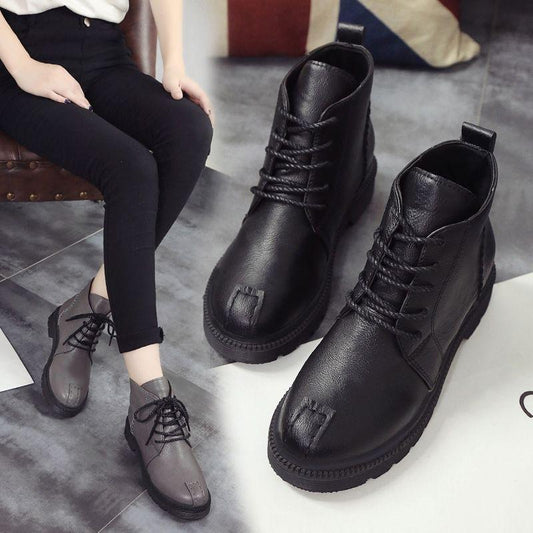 Martin Boots Britishstyle Boots Women Boots Flat Casual Shoes Cotton Boots Autumn Winter Sneakers