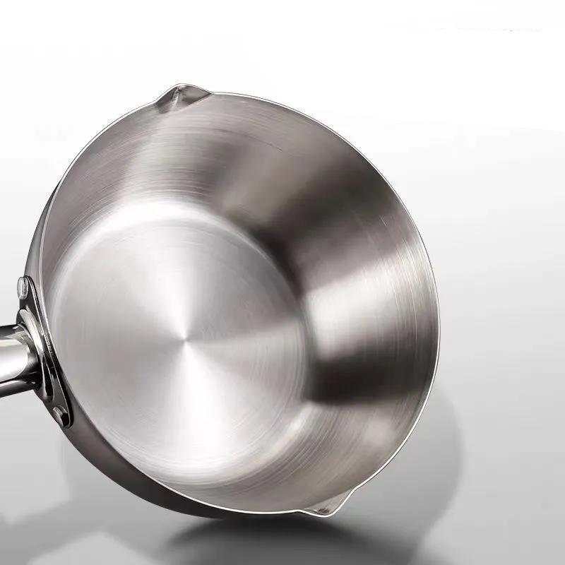 Stainless Steel Snow Pan Uncoated Thickened Milk Pot Soup Pot Complementary Food Milk Noodle Pot Induction Cooker Universal Non-stick Pan