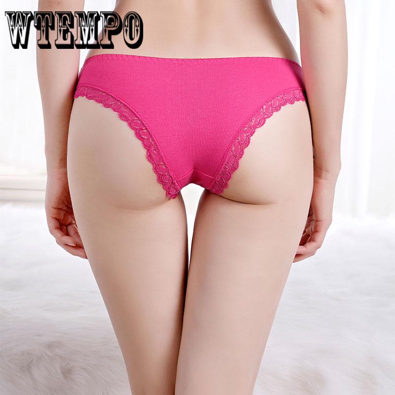 6 Pcs/Lot Pure Cotton Simple Sexy Lace Ladies Underwear Seamless Antibacterial Panties