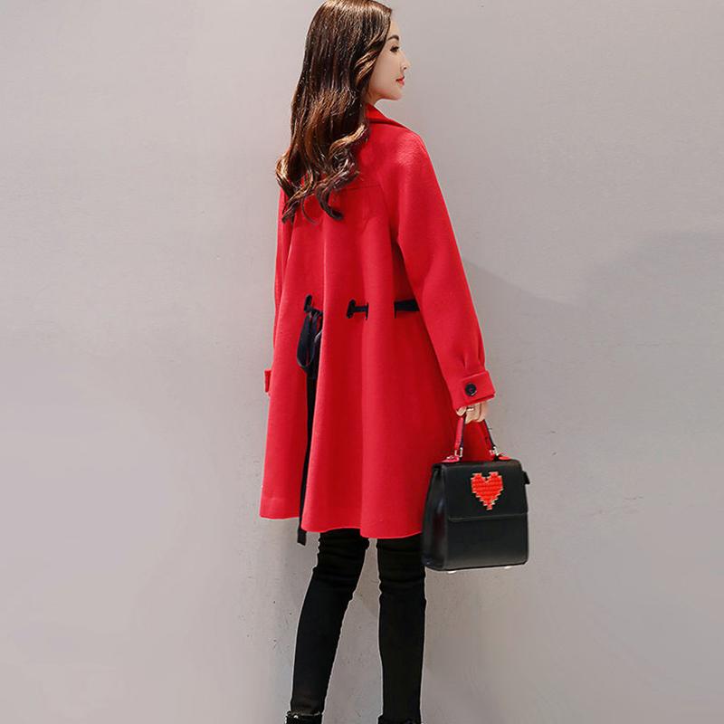 Winter and Spring Women's Mid-length Woolen Coat Fashionable Loose Popular Woolen Coat