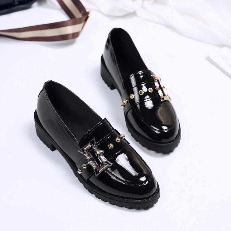 Small Leather Shoes Female Students Spring and Autumn All-match Thick-heeled Single Shoes British Style Casual Work Shoes