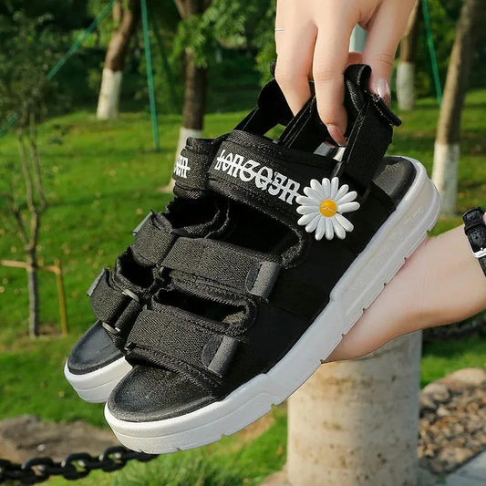 Fashion Daisy Sandals Women's Velcro Sports Beach Shoes for Summer Wear