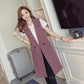 Women's Suit Waistcoat Slim Slimming Sleeveless Vest Waistcoat Mid-length Waistcoat Women's Sleeveless Waistcoat Casual Jacket