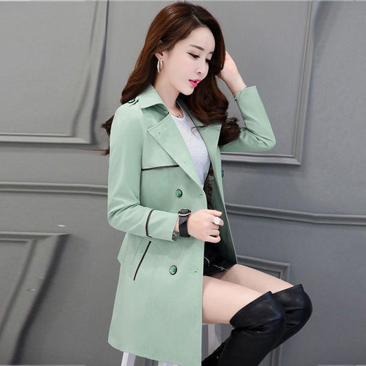 Windbreaker Large size Woolen coat Spring and Autumn Large Size Woman's clothing Long sleeves