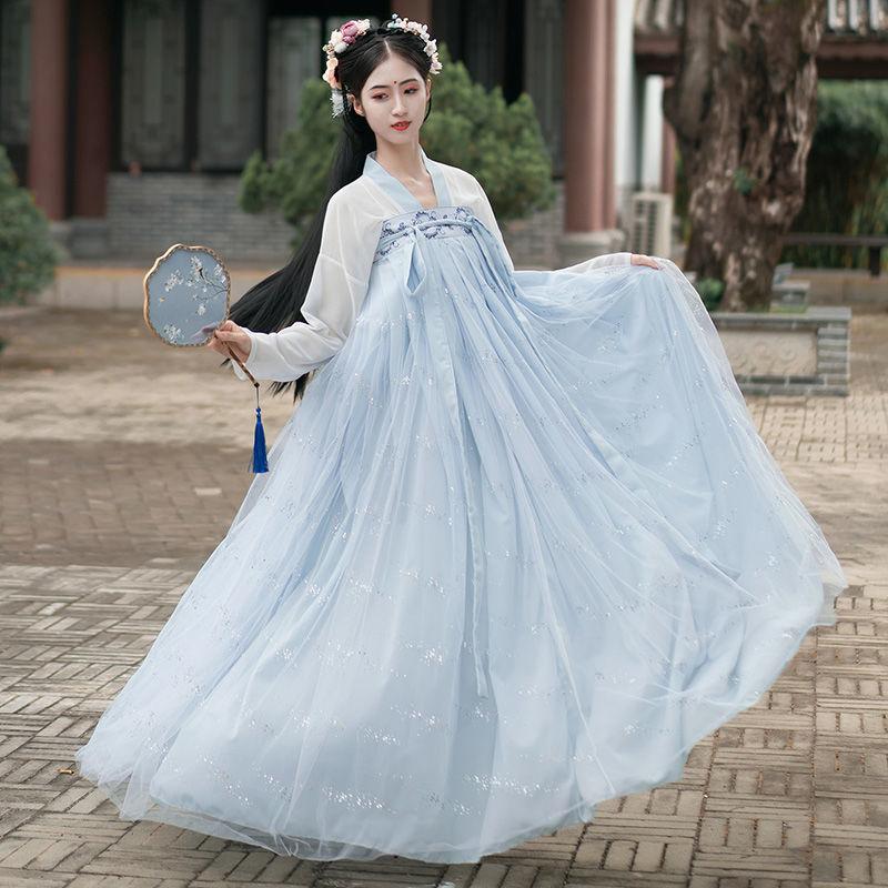 Original Chest Full Skirt Hanfu Women's Genuine Non-period Costumes Daily Spring and Summer Low-cost Hanfu Three-meter Skirt