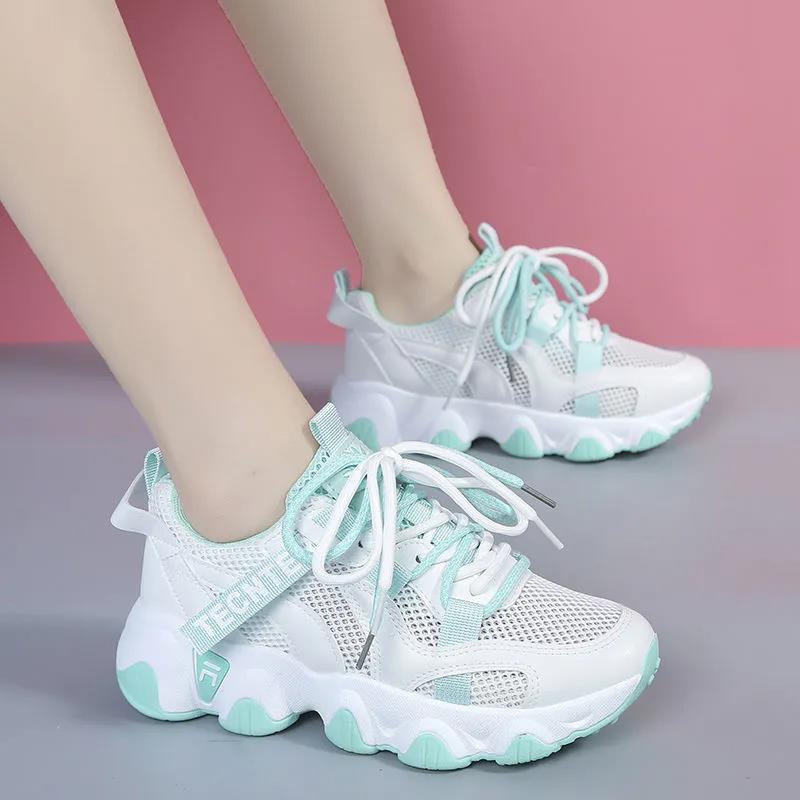 Spring and Summer All-match Lightweight Ladies Mesh Breathable Dad Shoes Sports Casual Women's Shoes