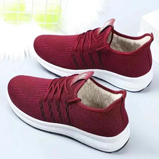 Women's Winter Cotton Shoes Large Size Soft Soled Thicke Warm Sports Shoes Female Non Slip All-match Plush Sneakers