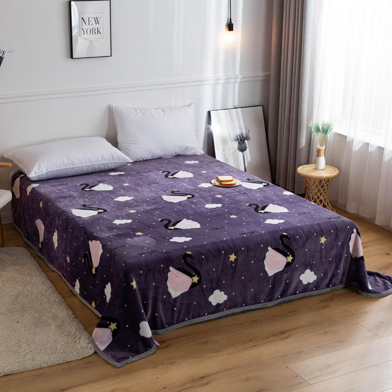 Winter Thickened Flannel Blankets Quilt Blankets Double-sided Fleece Sheets Single Coral Fleece Blankets Bed Sheets Travel Portable Warm Blankets