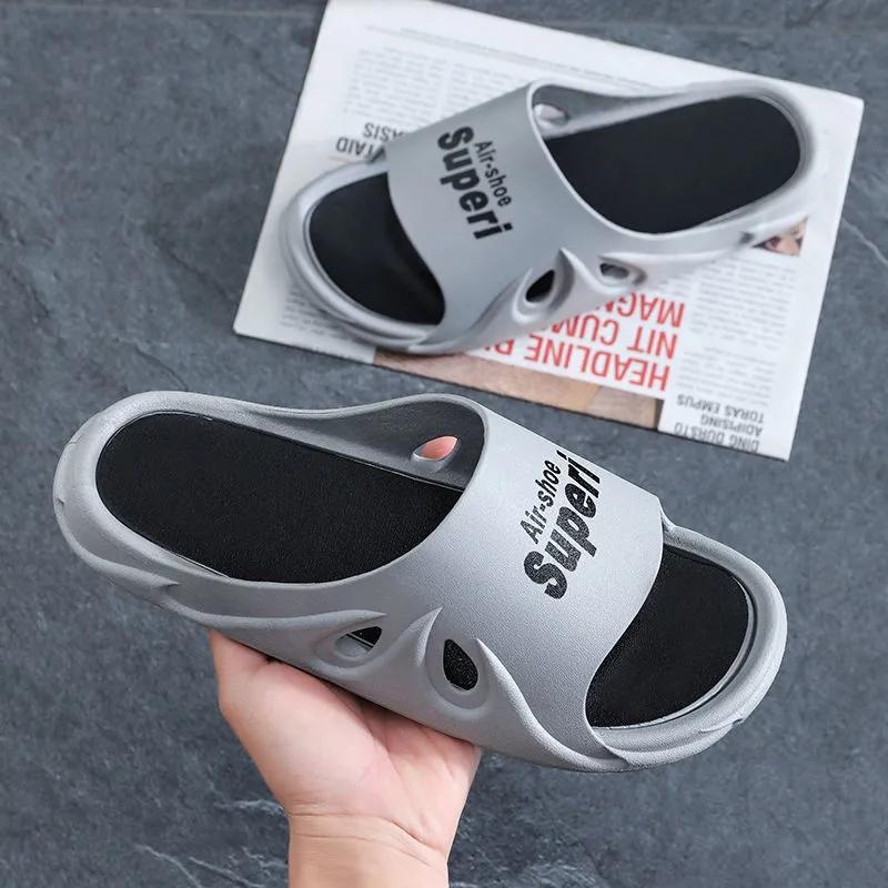 Men's and Women's Same Style Slippers Summer Couple Thick Bottom Bathroom Slippers Indoor Home Boys Slippers Go Out Non-slip Flip Flops