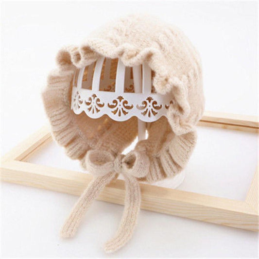 Baby Hat Autumn and Winter Female Baby Warm Wool Hat Princess Hat Girl's Ear Protection Knitted Hat