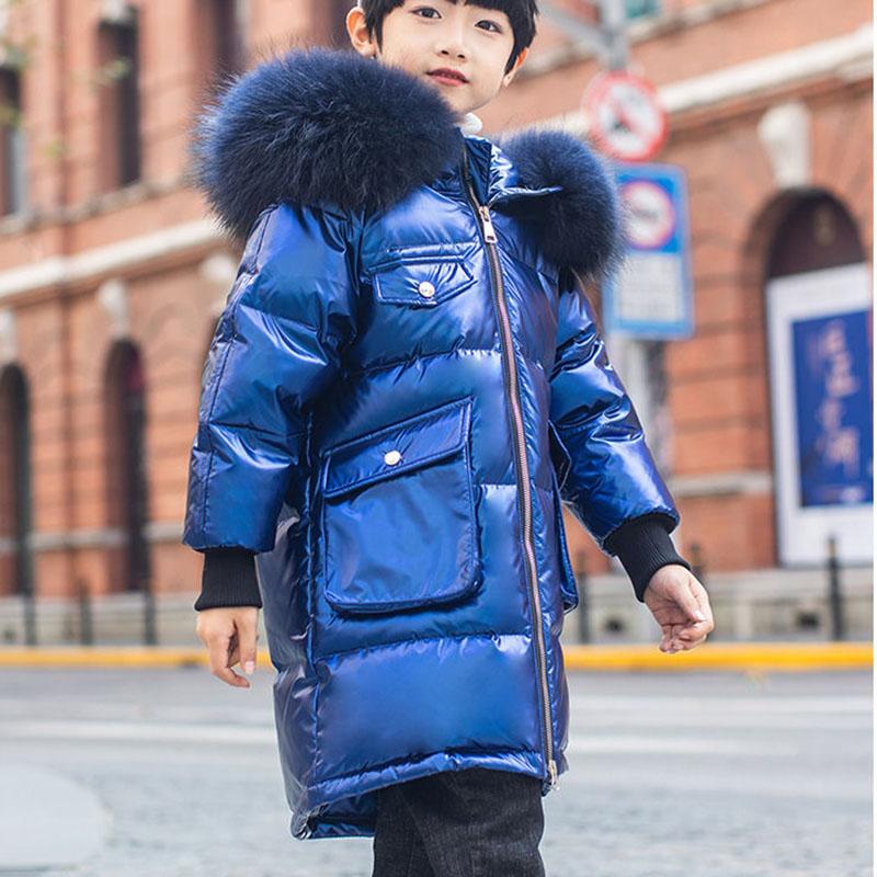 Winter Coats Girls Clothes Snowsuit Jacket Waterproof Outdoor Hooded Down Jacket Boys Kids Parka with Fur Collar Outwear4-13 Years